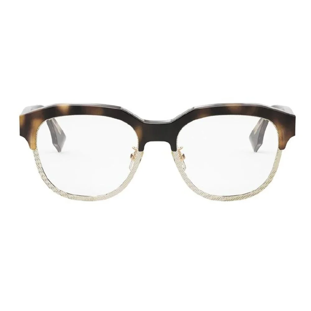 NEW FENDI EYEGLASSES, HAVANA BROWN GOLD ROUND EYEWEAR FENDI